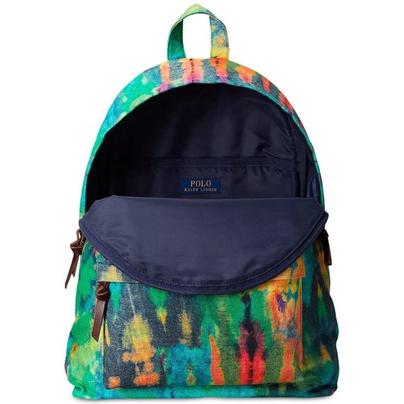 POLO Ralph Lauren Canvas Tie Dye Canvas Backpack  Adult Bookbag MSRP $148 - Picture 5 of 8